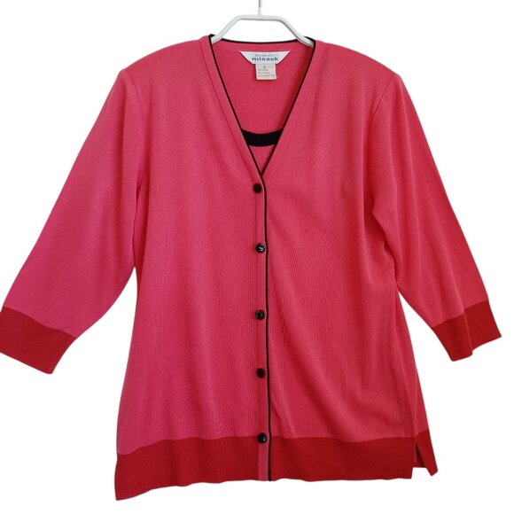 Misook Sweaters - Misook Sweater Set Twin Set Knit Cardigan and Tank Womens Small